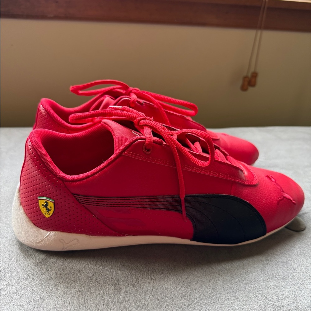 Puma Red and Black Sneakers with Ferrari Logo